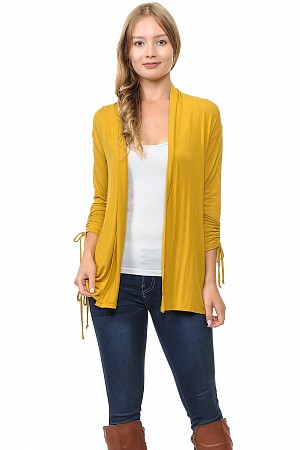 RUCHED SLEEVES AND SIDES CARDI ...